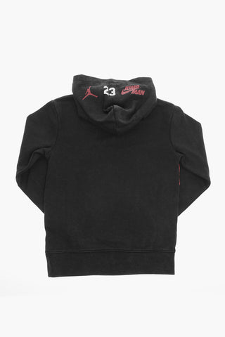 AIR JORDAN Maxi Logo Printed Front Acid Wah Effect Hoodie