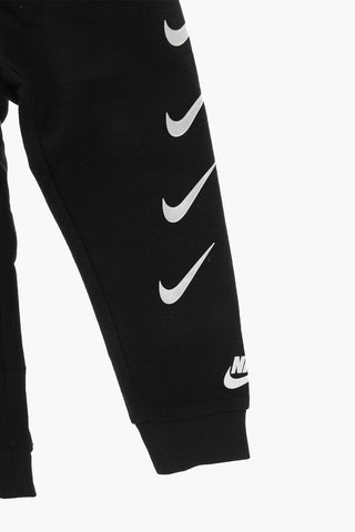 Brushed Cotton Joggers with Printed Logo