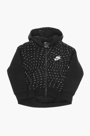 Zip-Up Sweatshirt with All-Over Logo Print