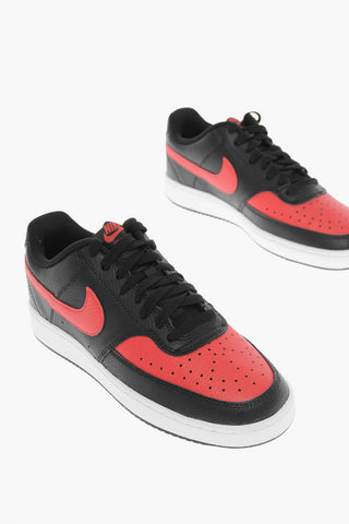 Sneakers COURT VISION LO in Pelle con Dettagli a Contrasto
