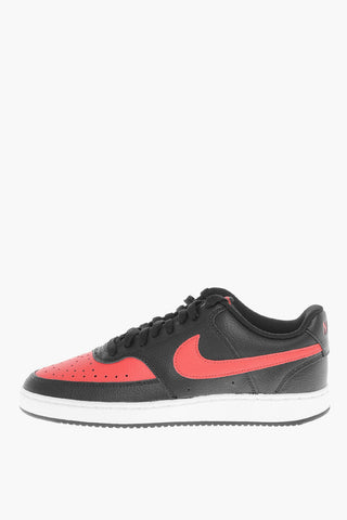 Sneakers COURT VISION LO in Pelle con Dettagli a Contrasto