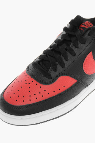 Sneakers COURT VISION LO in Pelle con Dettagli a Contrasto