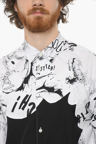 SHIRT Camicia Stampata KAWS in Popeline di Cotone con Dettaglio Vignetta