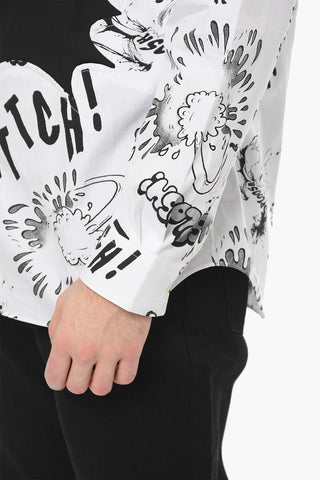 SHIRT Camicia Stampata KAWS in Popeline di Cotone con Dettaglio Vignetta