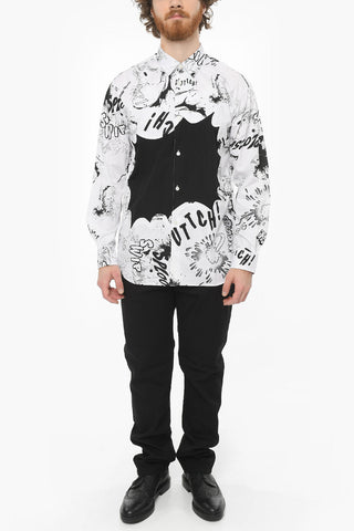 SHIRT Camicia Stampata KAWS in Popeline di Cotone con Dettaglio Vignetta