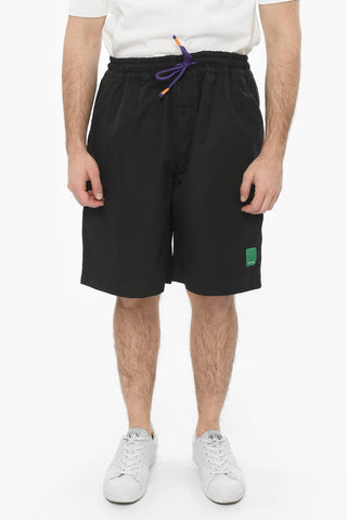 EMPORIO SUSTAINABILITY PROJECT Drawstringed Shorts with Contrasting Loco Patch