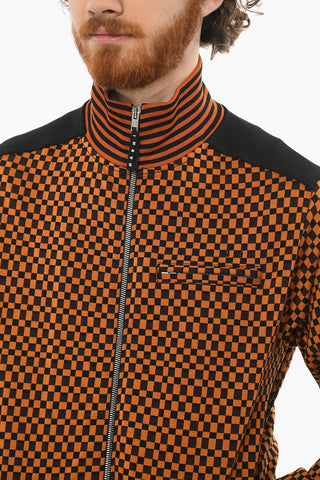 Checked Full ZIp Sweatshirt