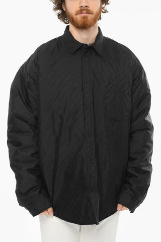 Nylon Quilted UNISEX Over Shirt with Monogram Print