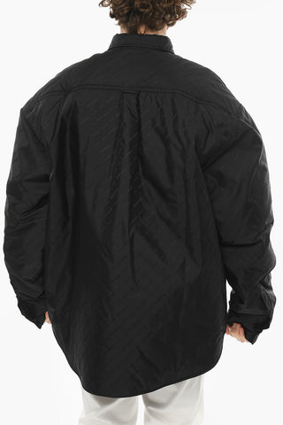 Nylon Quilted UNISEX Over Shirt with Monogram Print