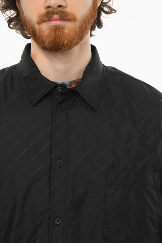Nylon Quilted UNISEX Over Shirt with Monogram Print