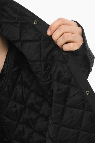 Nylon Quilted UNISEX Over Shirt with Monogram Print