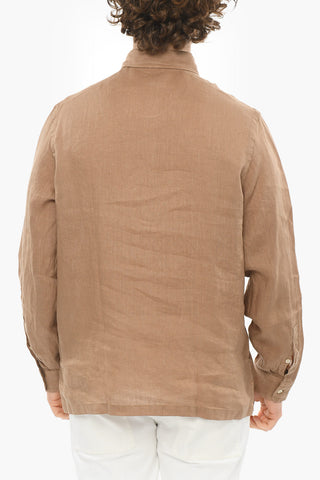 Linen TYLER Shirt with Polo Neck