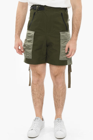 Belted Cargo Bermuda with Nylon Detailings
