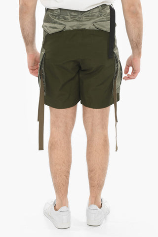 Belted Cargo Bermuda with Nylon Detailings