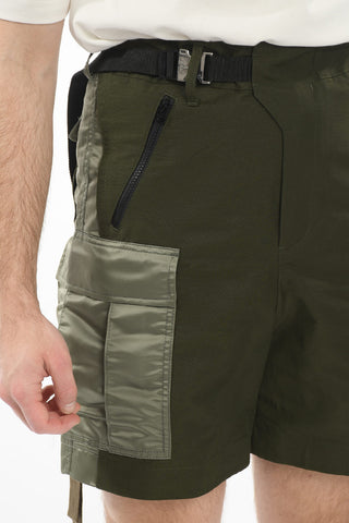 Belted Cargo Bermuda with Nylon Detailings