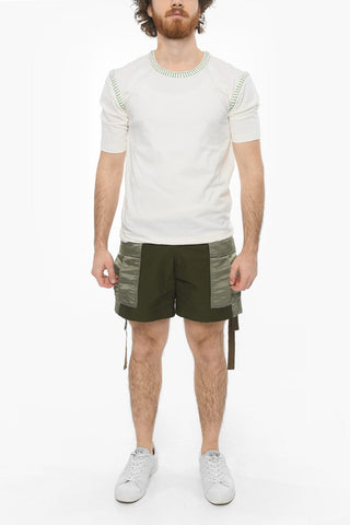 Belted Cargo Bermuda with Nylon Detailings