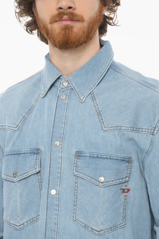 LIBRARY Denim-Hemd OCEAN mit Druckknöpfen