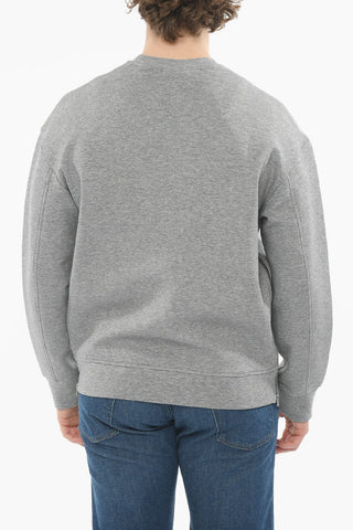 EMPORIO Felpa Girocollo con Lettering Ricamato e Zip Laterali