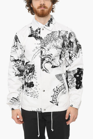 SHIRT Cotton-gabardine KAWS Printed Overshirt with Waist-drawstring