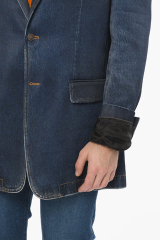 Denim Printed Viscose MUNRO Lined Blazer
