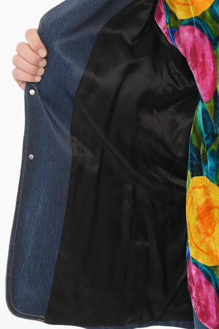 Blazer Foderato MUNRO in Viscosa Stampa Denim
