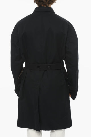 Trench In Cotone Con Cintura E Tasche Ad Aletta