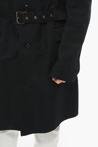 Trench In Cotone Con Cintura E Tasche Ad Aletta
