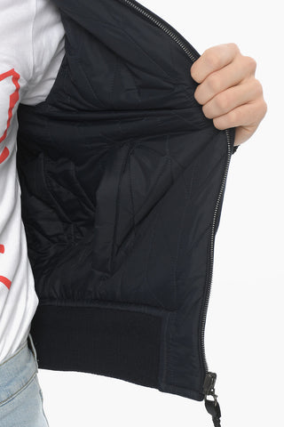 Bomber Reversibile Con Dettagli In Pelle