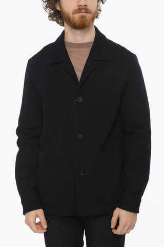 Tech-jersey Single-breasted Blazer with Notch Lapel
