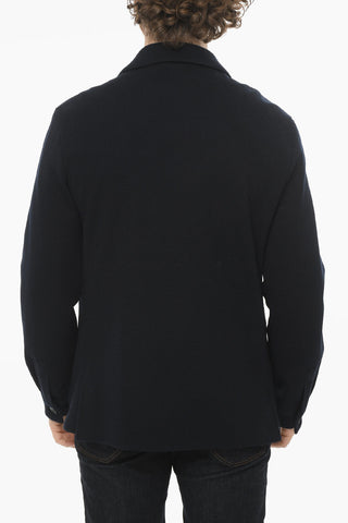Tech-jersey Single-breasted Blazer with Notch Lapel