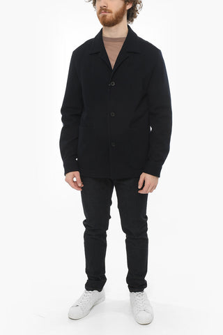 Tech-jersey Single-breasted Blazer with Notch Lapel
