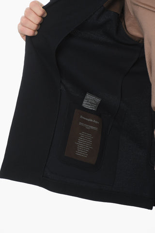 Tech-jersey Single-breasted Blazer with Notch Lapel