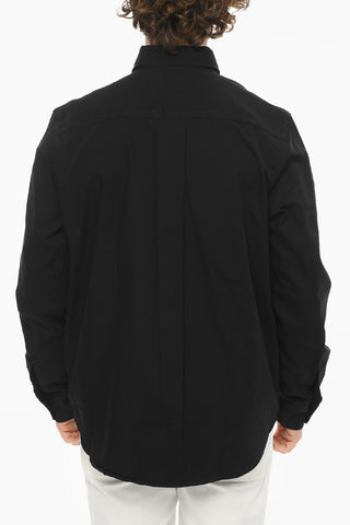 Camicia Button-down in Twill di Cotone con Ricamo Logo TIGER CREST