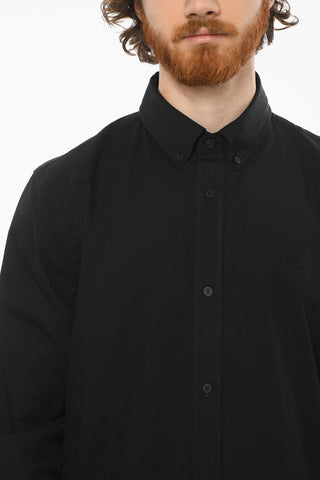 Camicia Button-down in Twill di Cotone con Ricamo Logo TIGER CREST