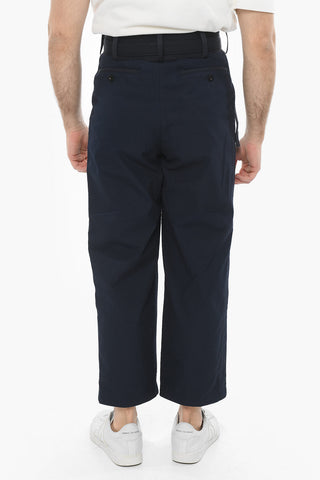 Cotton Double-pleated Pants with Belt