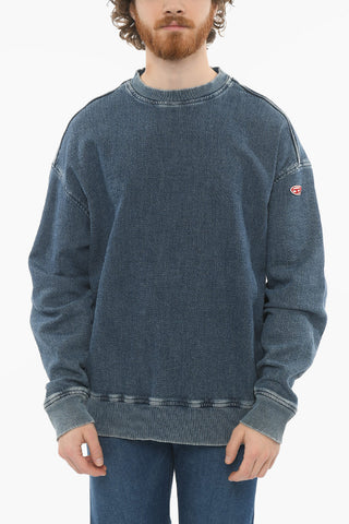 TRACK DENIM Crew Neck KRIB Brushed Cotton Sweatshirt