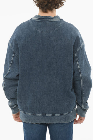 TRACK DENIM Crew Neck KRIB Brushed Cotton Sweatshirt
