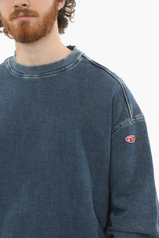 TRACK DENIM Crew Neck KRIB Brushed Cotton Sweatshirt
