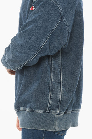 TRACK DENIM Crew Neck KRIB Brushed Cotton Sweatshirt