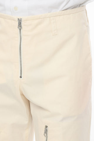 Pantaloni Cargo in Cotone con Tasche a Zip
