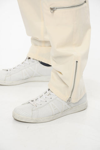 Pantaloni Cargo in Cotone con Tasche a Zip