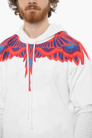 Double-layered CURVES WINGS Hooded T-Shirt