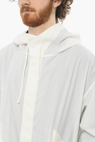 Printed Logo Hooded Cotton Overcoat