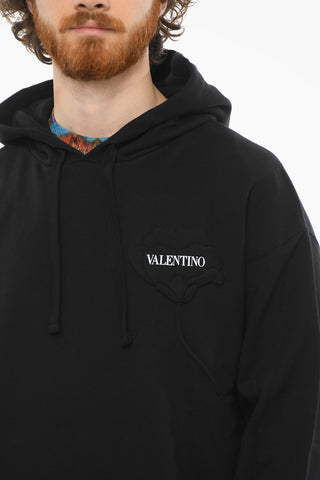 MEN'S GARDEN Hoodied Sweatshirt with Debossed Flower