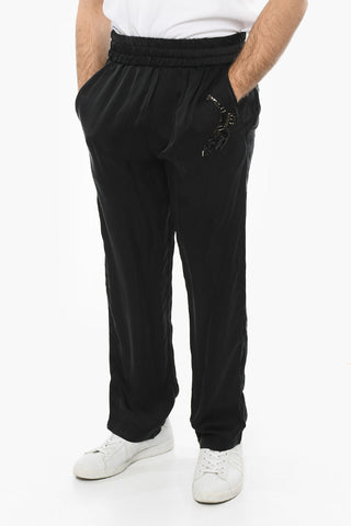 Sequined SCORPION PAJAMA Satin Pants