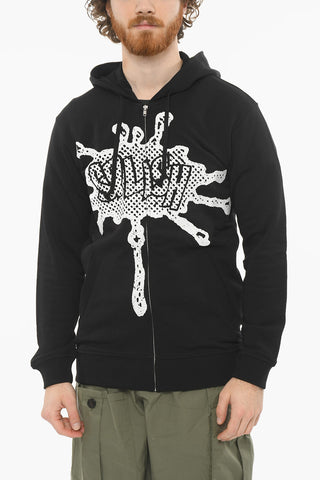 SHIRT Drawstringed Hoodie Sweatshirt with Contrasting Print