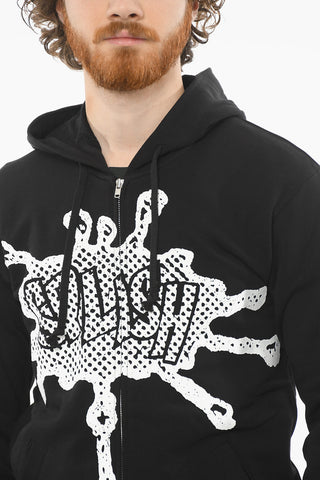 SHIRT Drawstringed Hoodie Sweatshirt with Contrasting Print