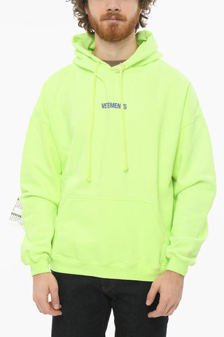 Neon Hoodie Sweatshirt with Contrasting Logo Lettering