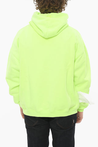 Neon Hoodie Sweatshirt with Contrasting Logo Lettering