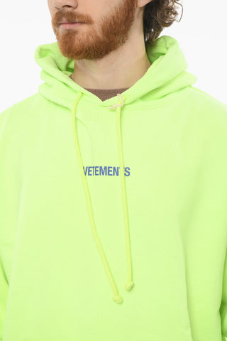 Neon Hoodie Sweatshirt with Contrasting Logo Lettering